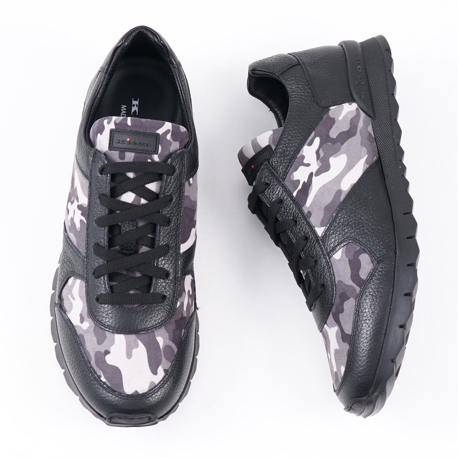 Kiton Camo Print Leather Sneakers - Top Shelf Apparel