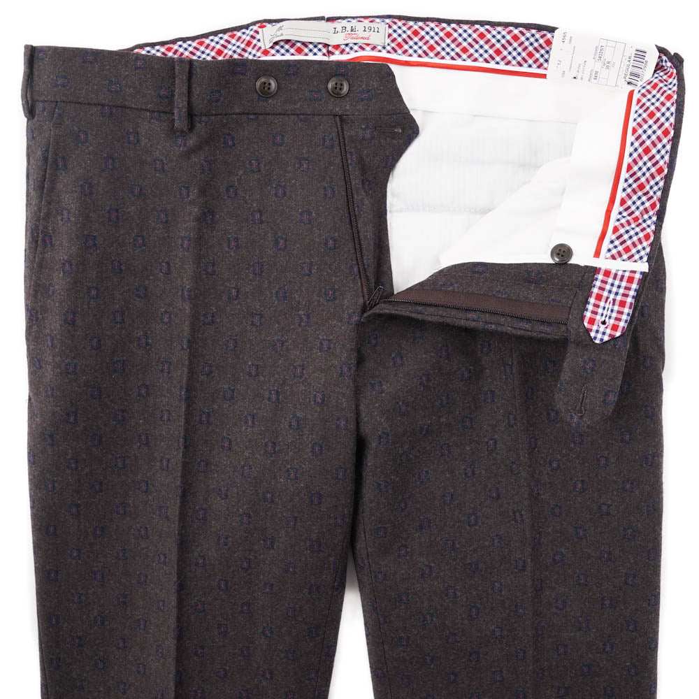 L.B.M. 1911 Brown-Blue Jacquard Wool Pants - Top Shelf Apparel