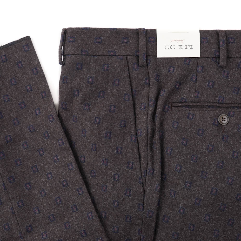 L.B.M. 1911 Brown-Blue Jacquard Wool Pants - Top Shelf Apparel
