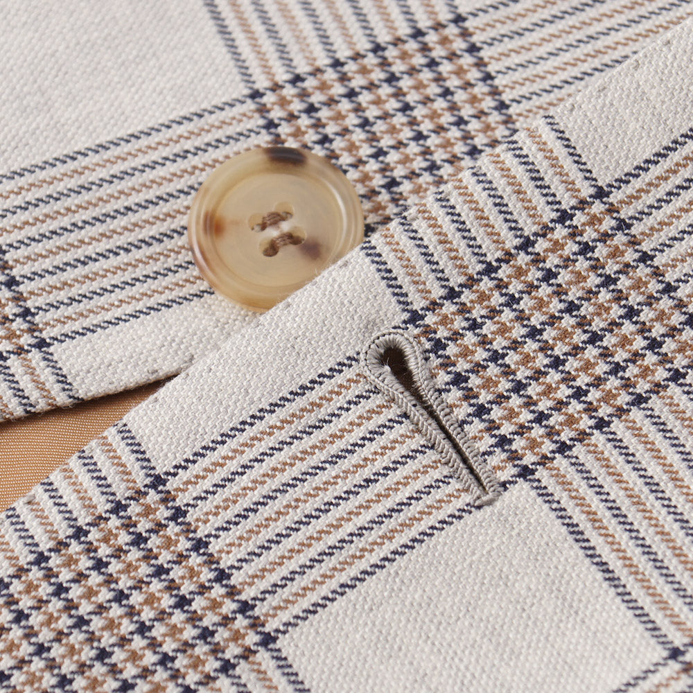 Brioni Pale Gray Check Wool-Silk-Linen Sport Coat - Top Shelf Apparel