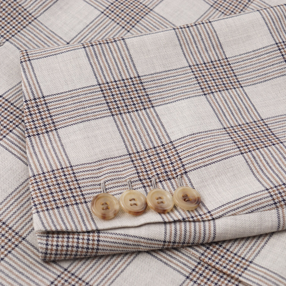 Brioni Pale Gray Check Wool-Silk-Linen Sport Coat - Top Shelf Apparel