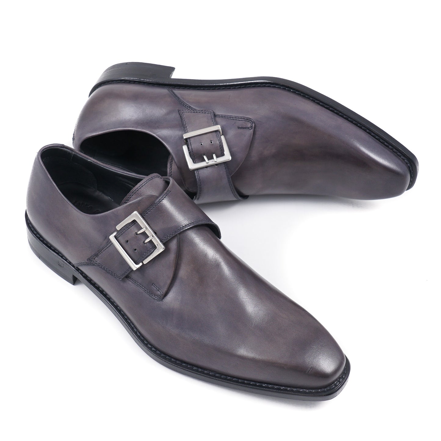 Di Mella Gray Monk Strap Shoes - Top Shelf Apparel