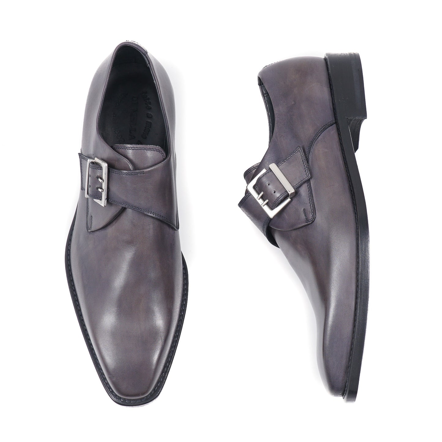 Di Mella Gray Monk Strap Shoes - Top Shelf Apparel