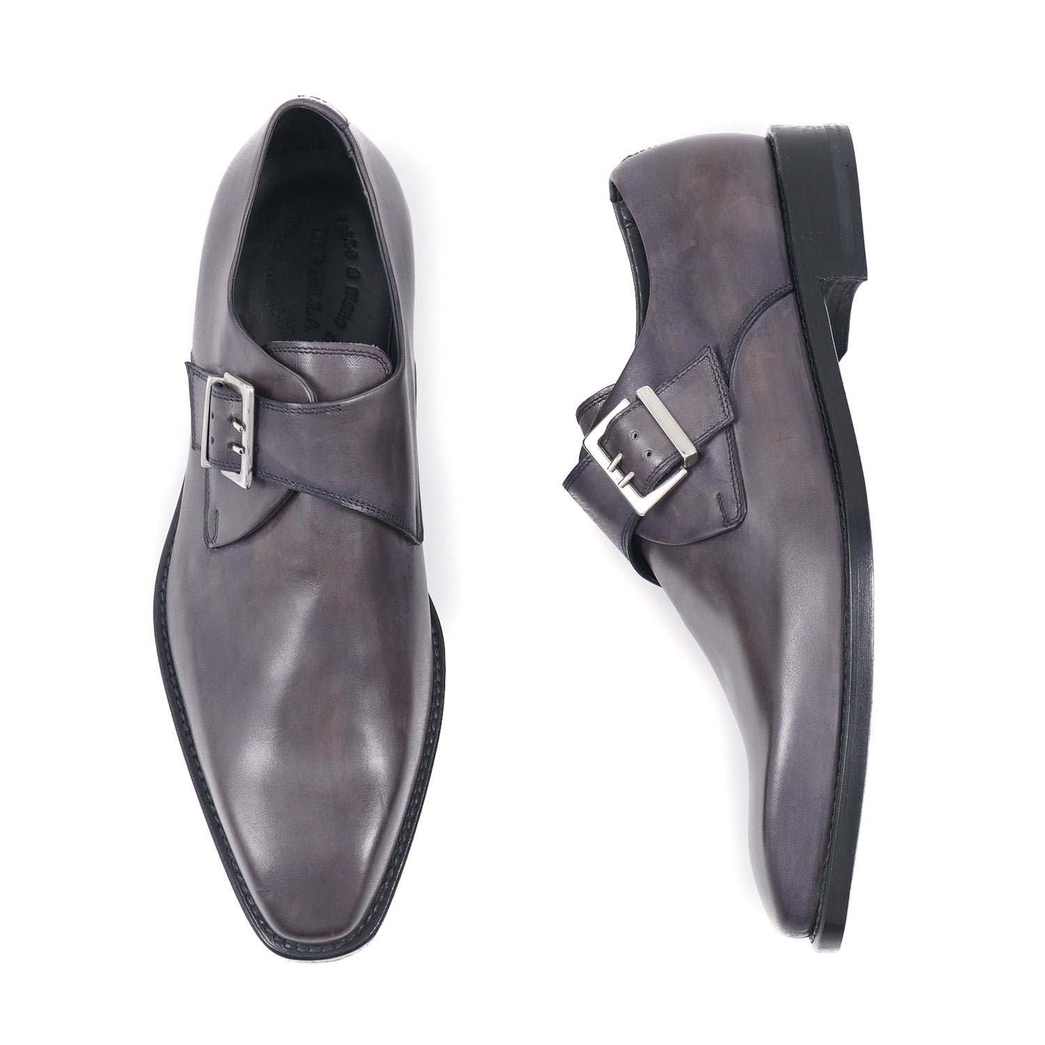 Di Mella Gray Monk Strap Shoes - Top Shelf Apparel
