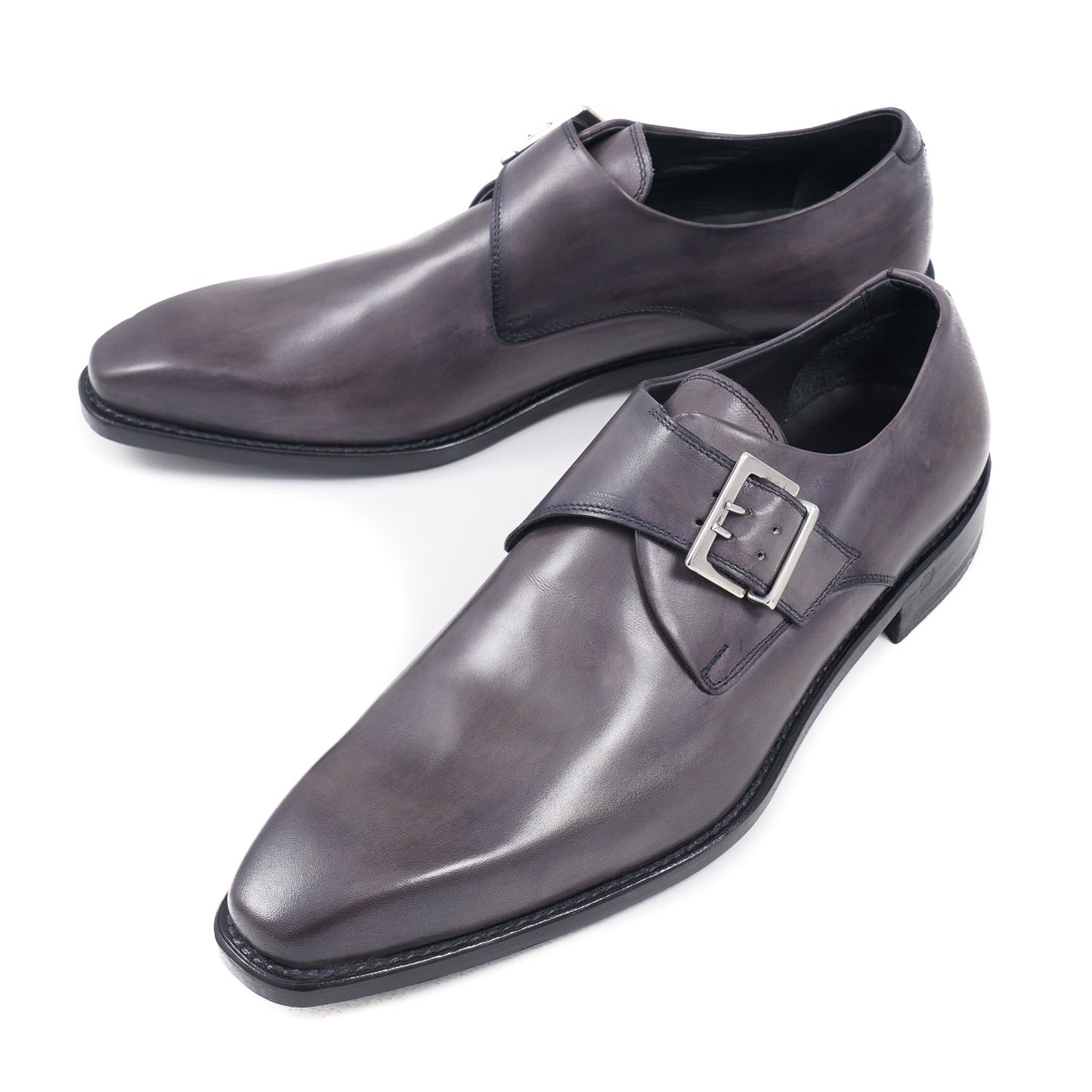 Di Mella Gray Monk Strap Shoes - Top Shelf Apparel