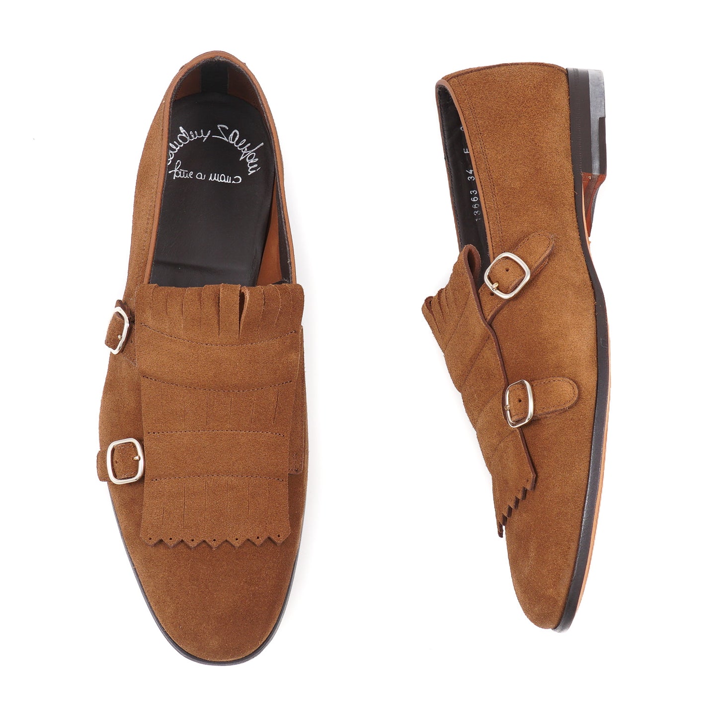 Santoni Suede Double-Buckle Loafers - Top Shelf Apparel
