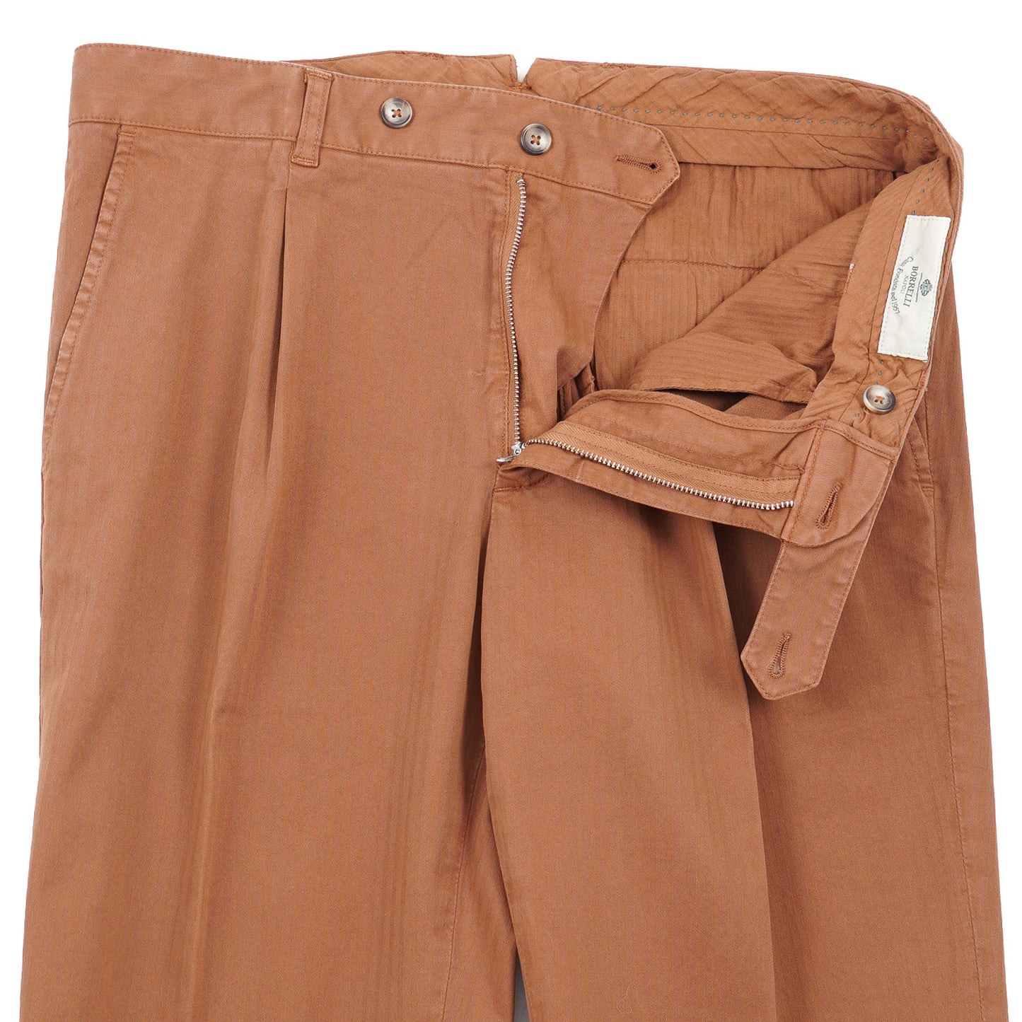 Luigi Borrelli Herringbone Cotton Pants - Top Shelf Apparel