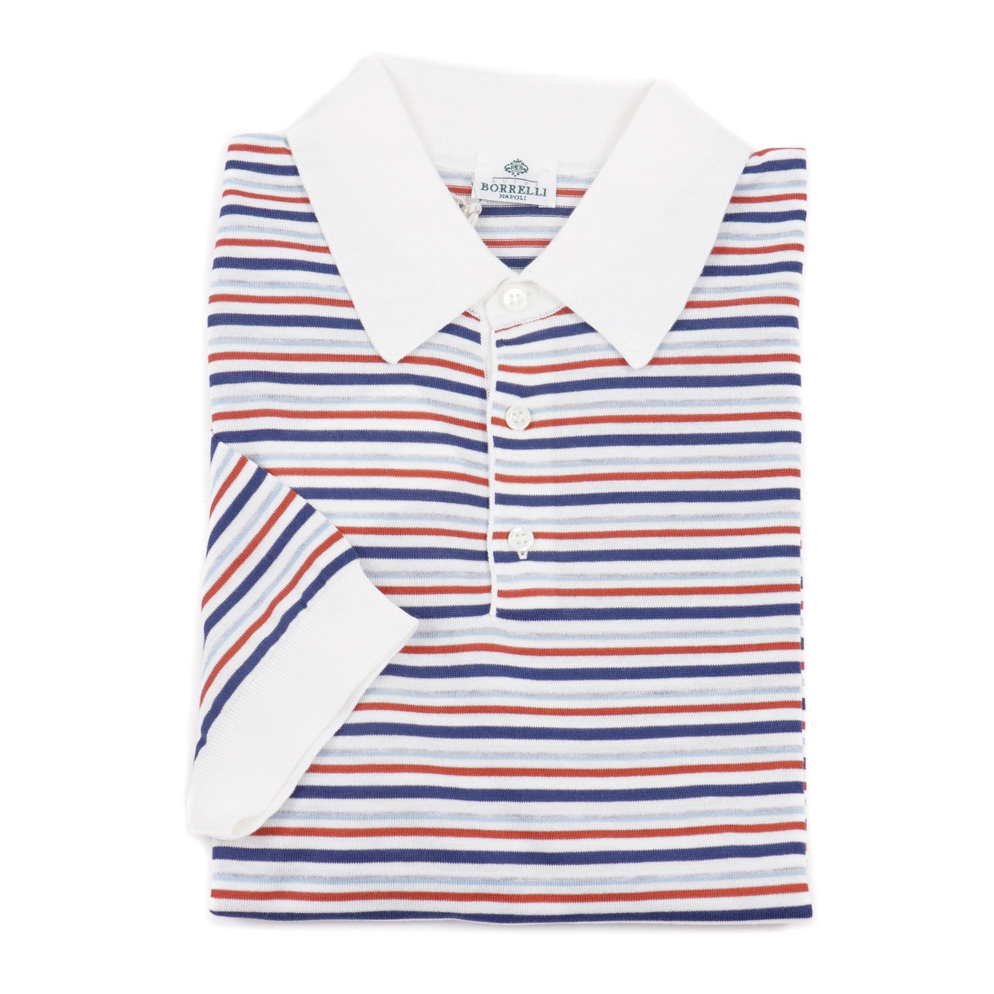 Luigi Borrelli Striped Cotton Polo Shirt - Top Shelf Apparel