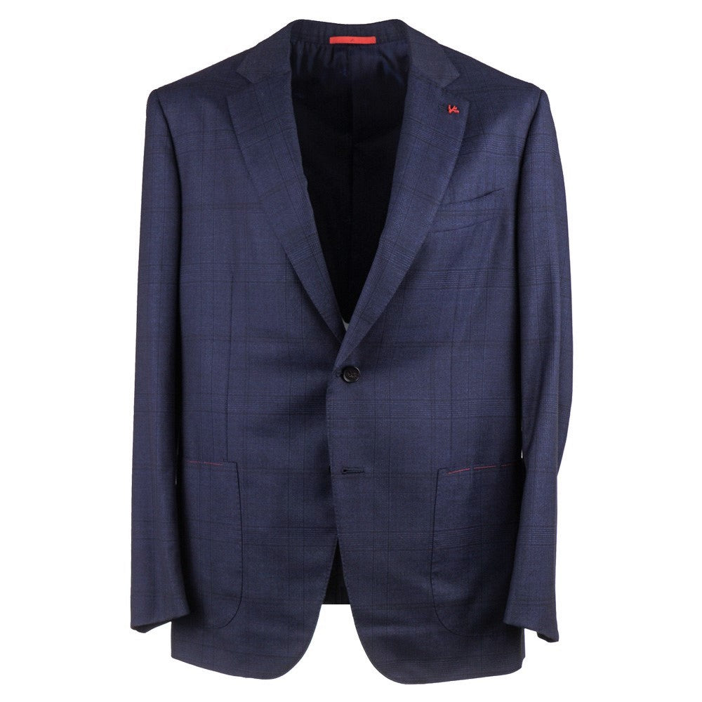 Isaia Navy Blue Layered Check Wool Suit – Top Shelf Apparel