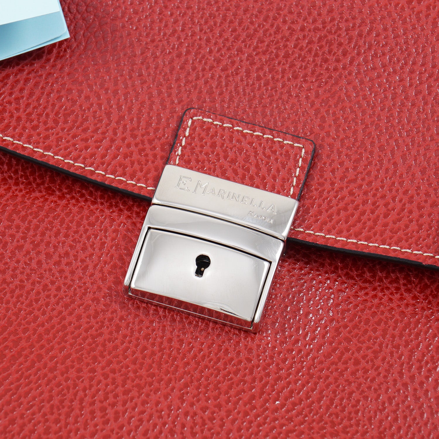 E.Marinella Slim Briefcase in Pebbled Leather - Top Shelf Apparel