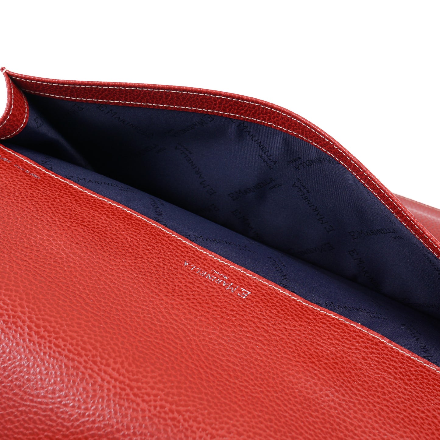 E.Marinella Slim Briefcase in Pebbled Leather - Top Shelf Apparel
