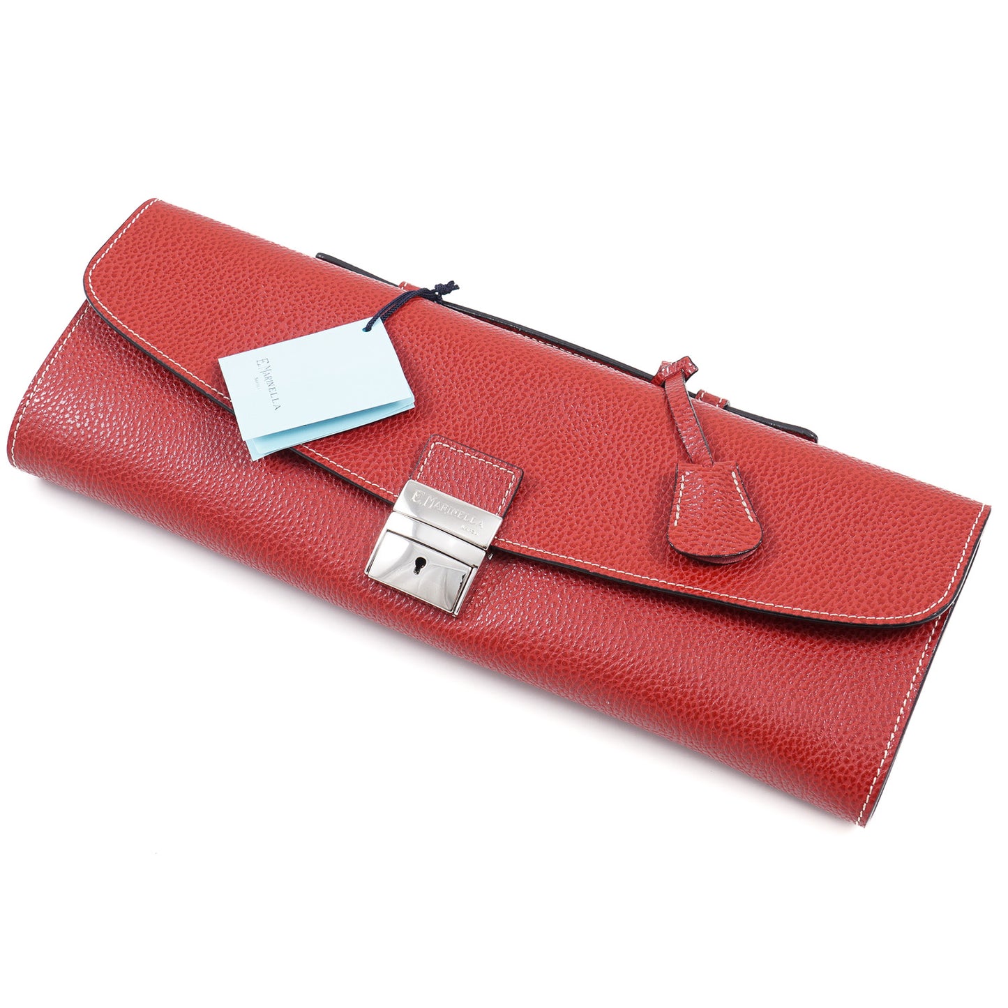 E.Marinella Slim Briefcase in Pebbled Leather - Top Shelf Apparel