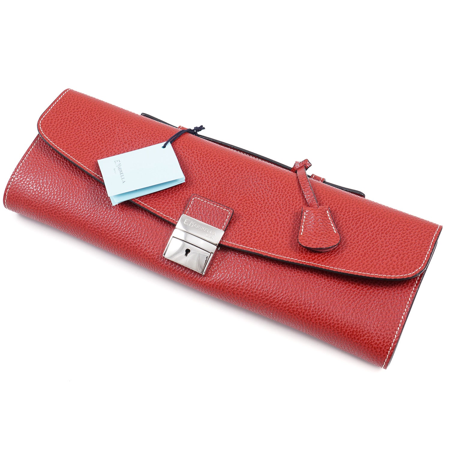 E.Marinella Slim Briefcase in Pebbled Leather - Top Shelf Apparel