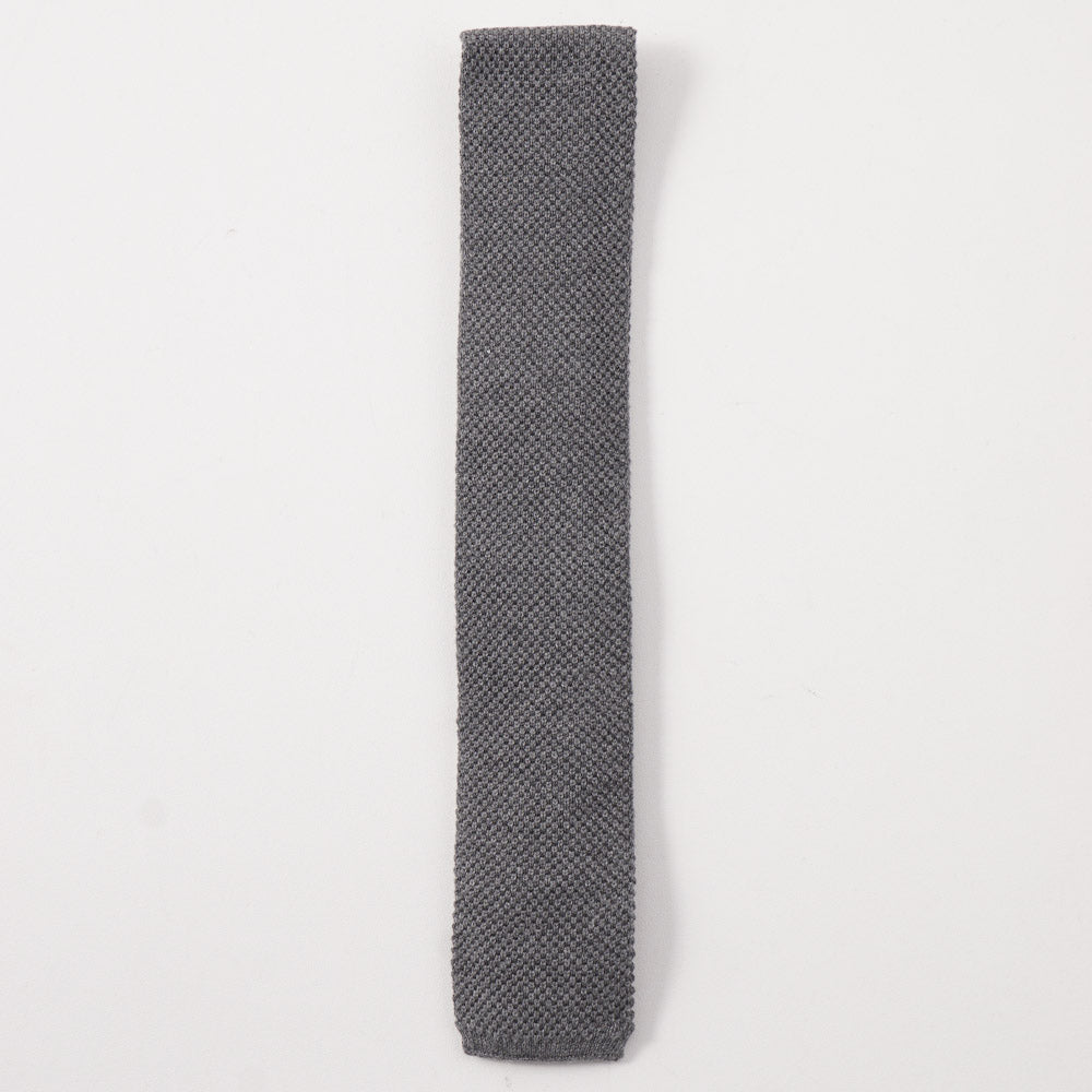 Brunello Cucinelli Medium Gray Knit Cotton Tie