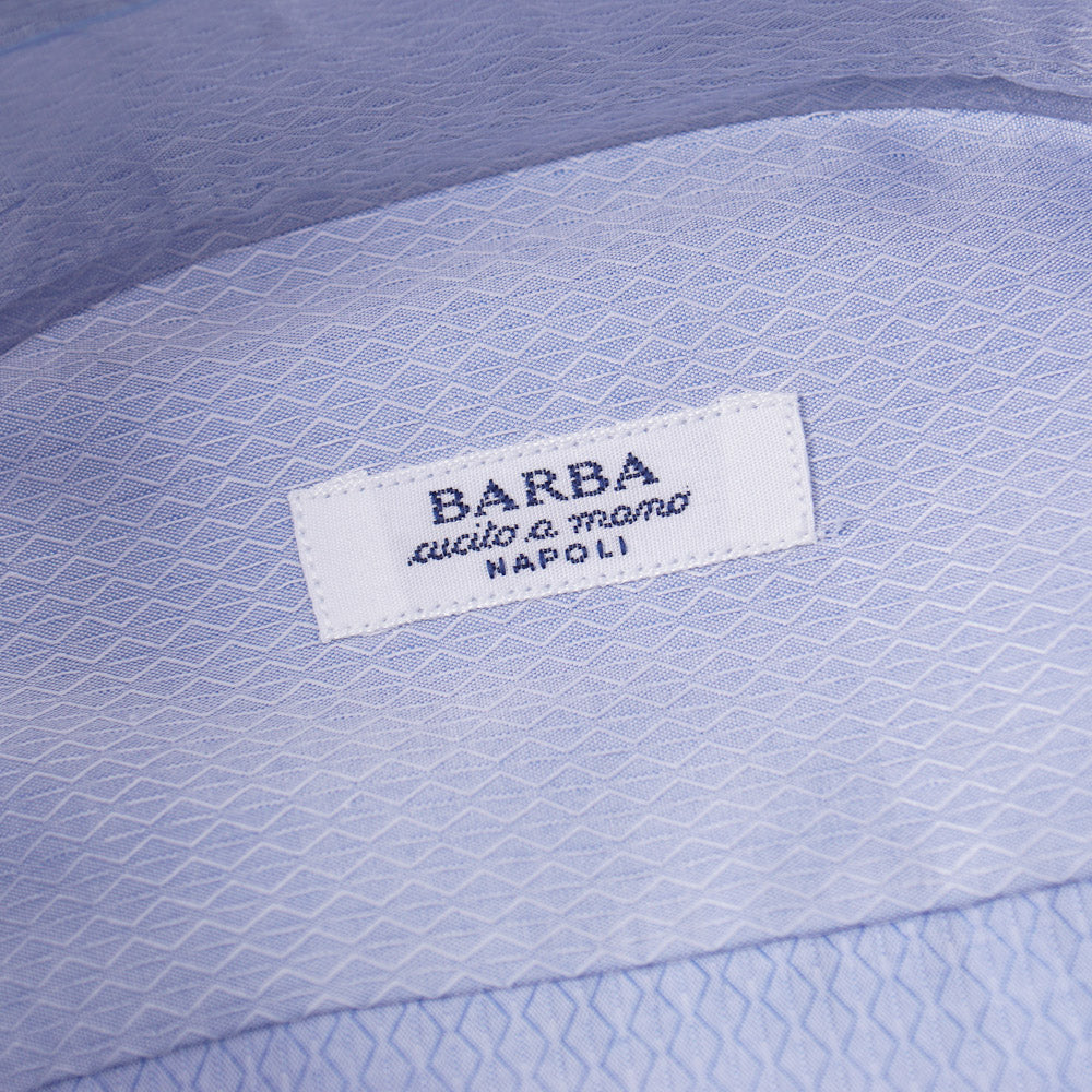 Barba Cotton Shirt in Blue Diamond Jacquard - Top Shelf Apparel