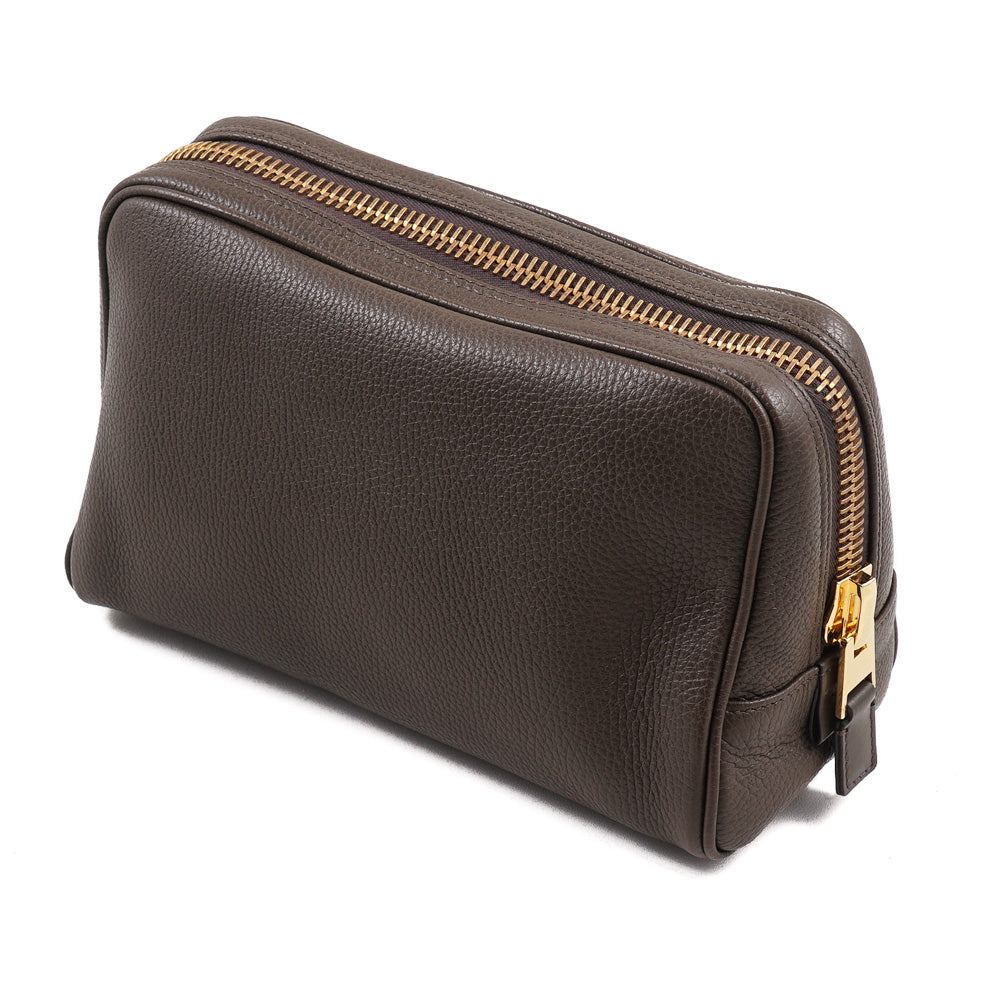 Tom Ford Leather Toiletry Bag - Brown Toiletry Bags, Bags