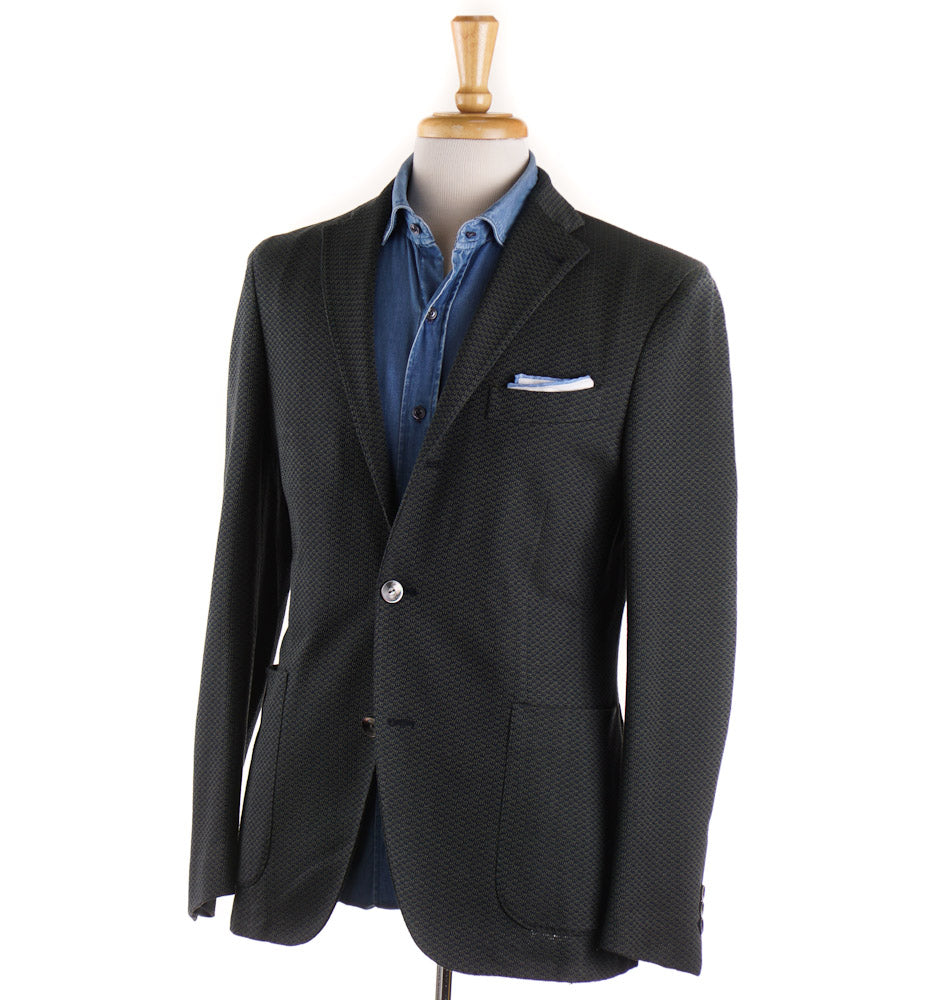 Boglioli Green and Navy Knit Cotton Sport Coat - Top Shelf Apparel