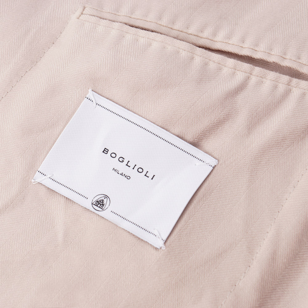 Boglioli Cashmere Sport Coat in Sand Pink Herringbone - Top Shelf Apparel