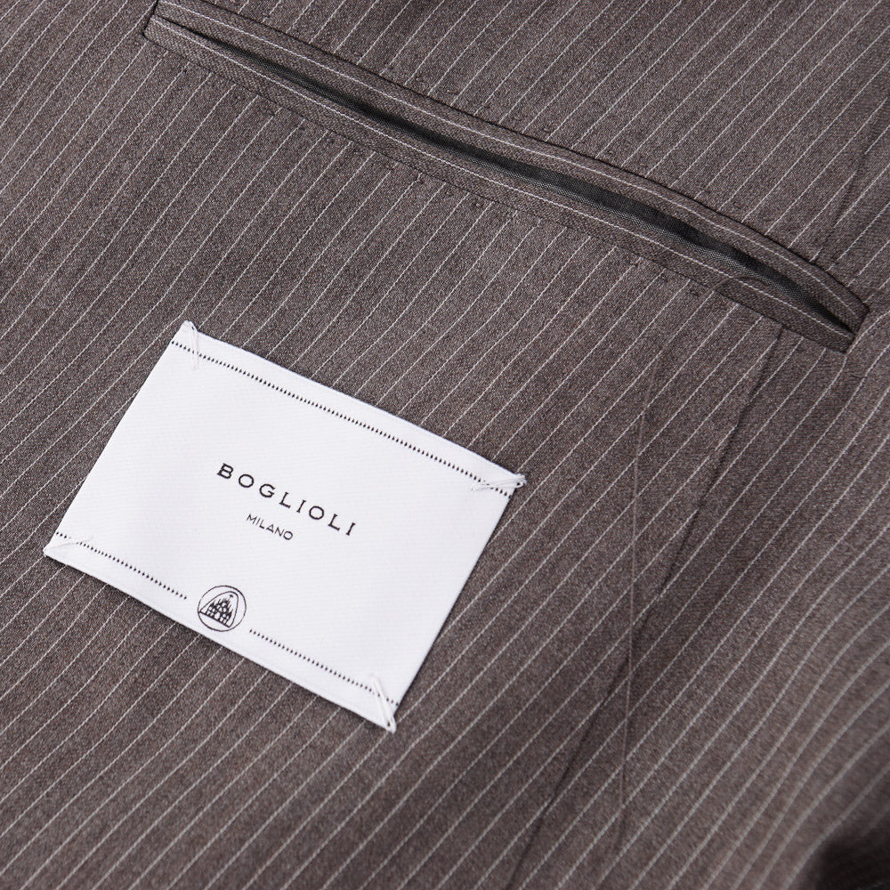 Boglioli Dove Brown Striped Wool Suit - Top Shelf Apparel