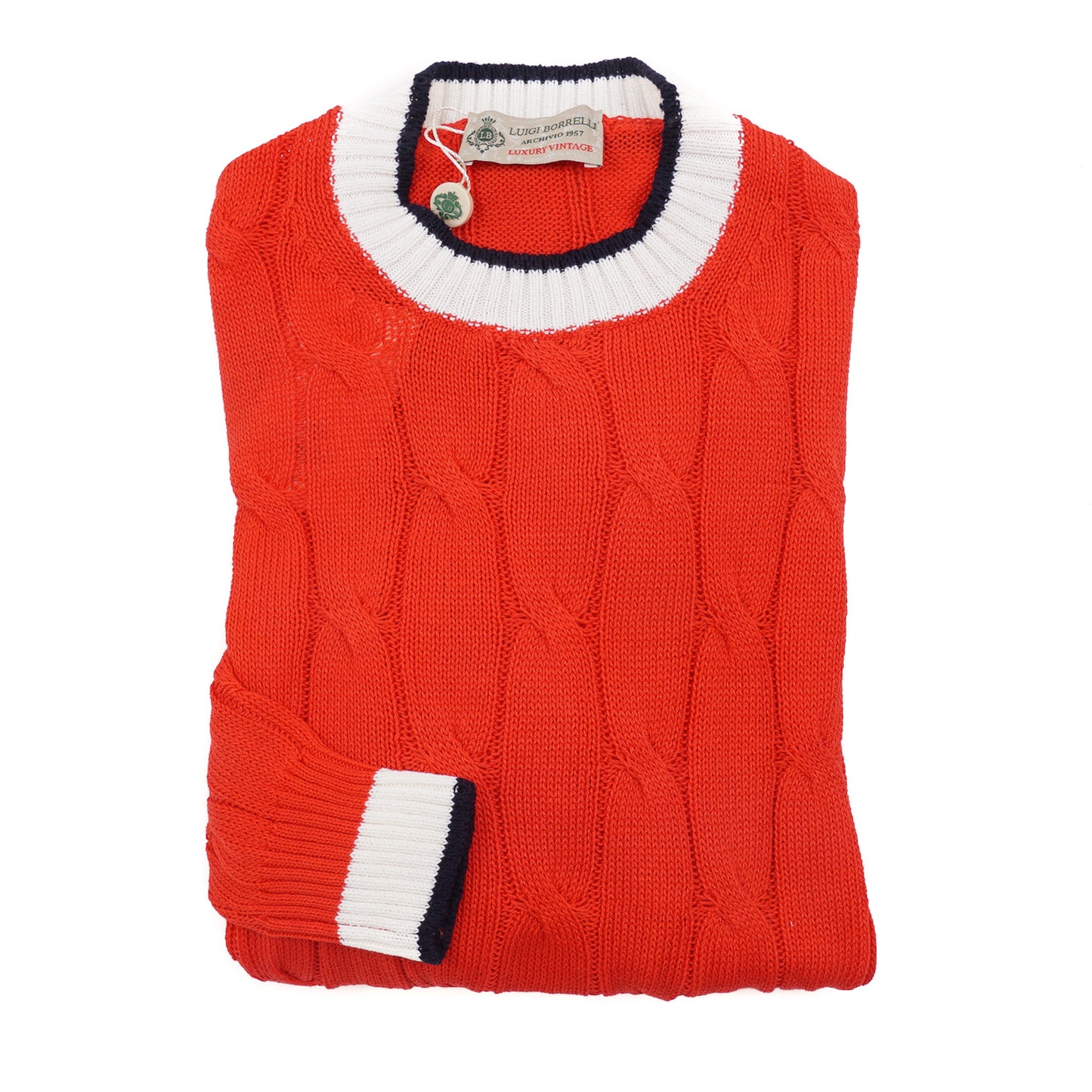 Luigi Borrelli Cable Knit Cotton Sweater - Top Shelf Apparel