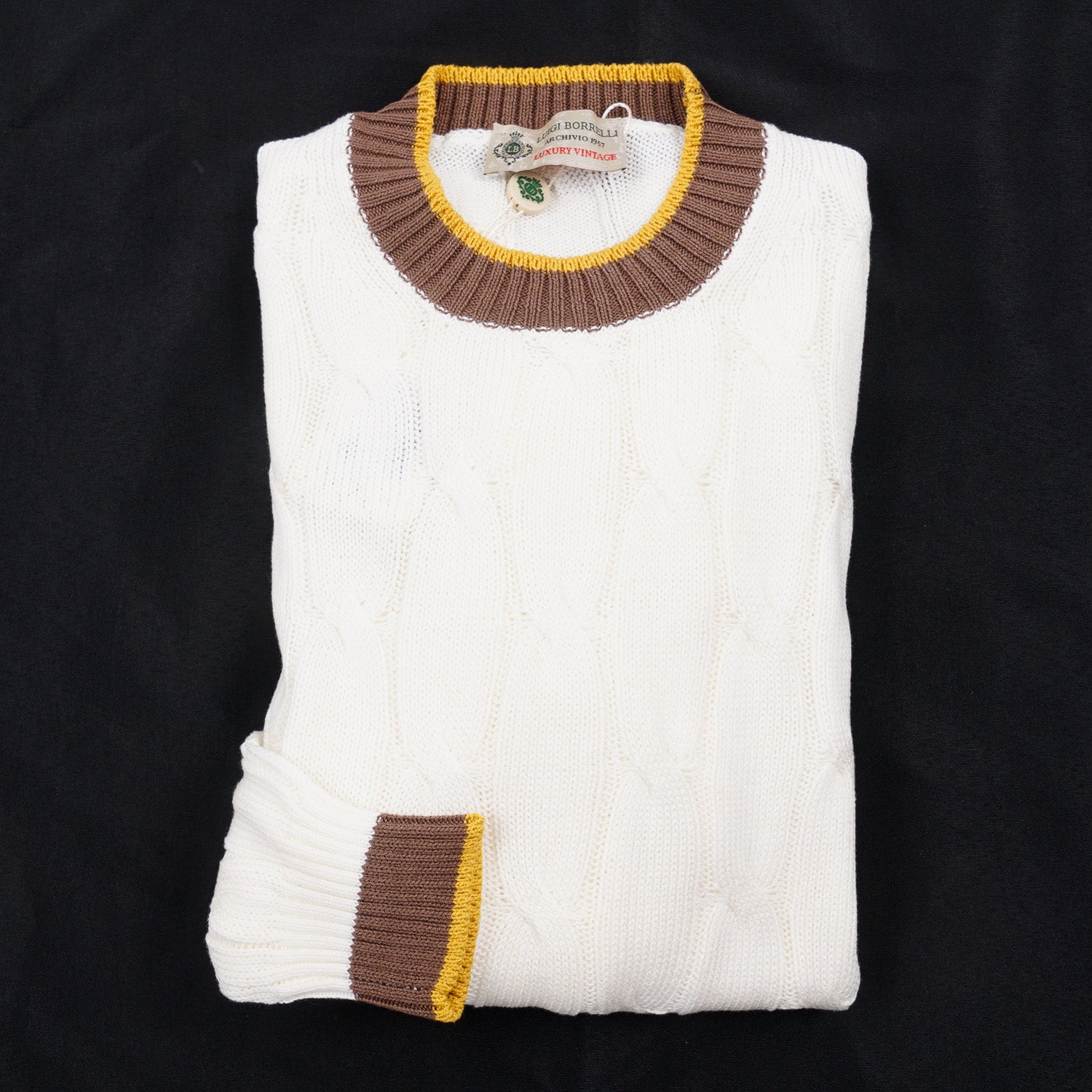 Luigi Borrelli Cable Knit Cotton Sweater - Top Shelf Apparel