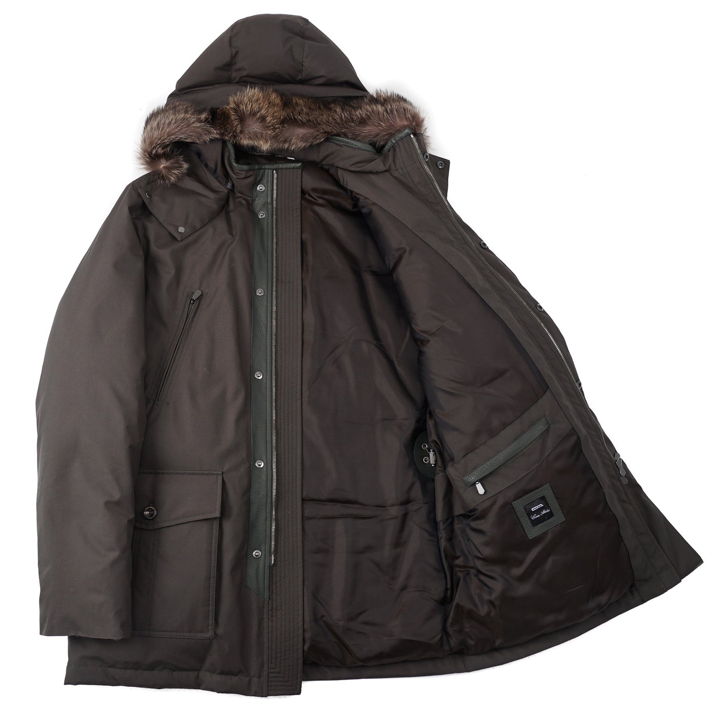 Cesare Attolini Down-Filled Parka with Fur Hood - Top Shelf Apparel
