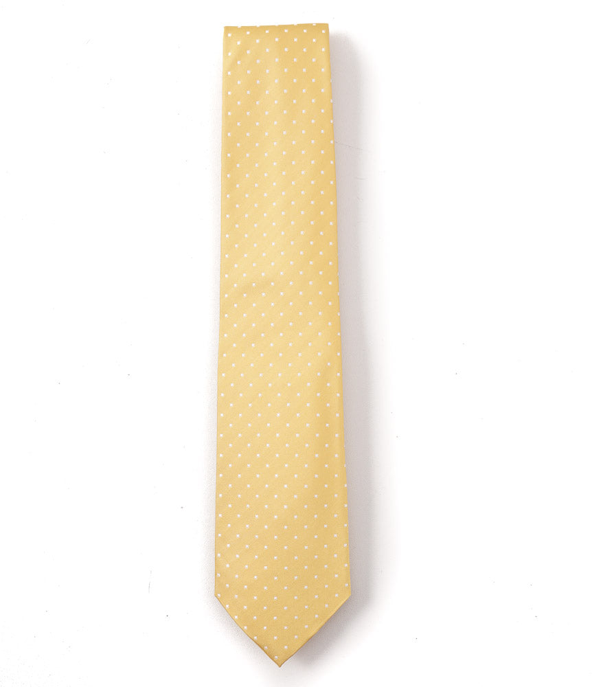 Cesare Attolini Yellow Jacquard Dot Silk Tie - Top Shelf Apparel
