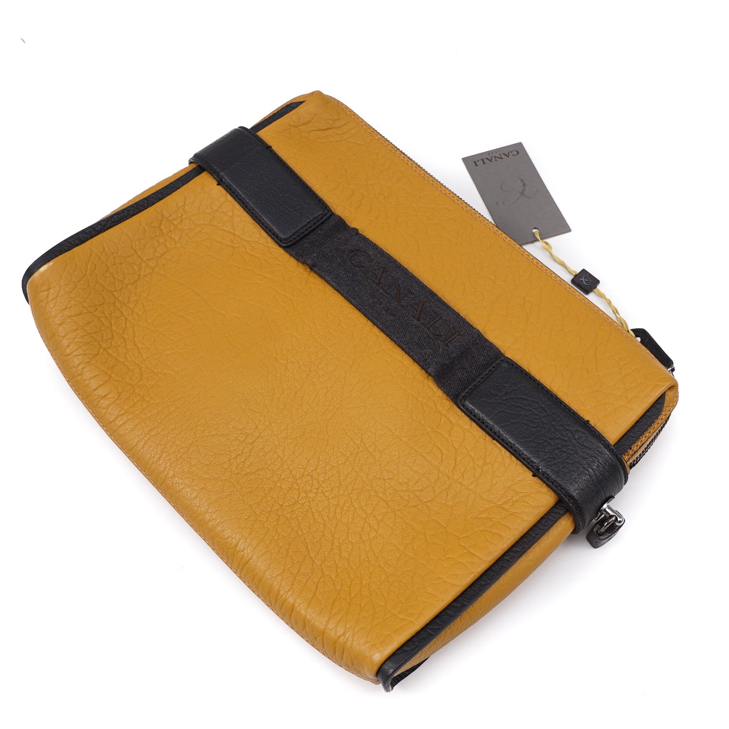 Canali Grained Leather Laptop Travel Case - Top Shelf Apparel