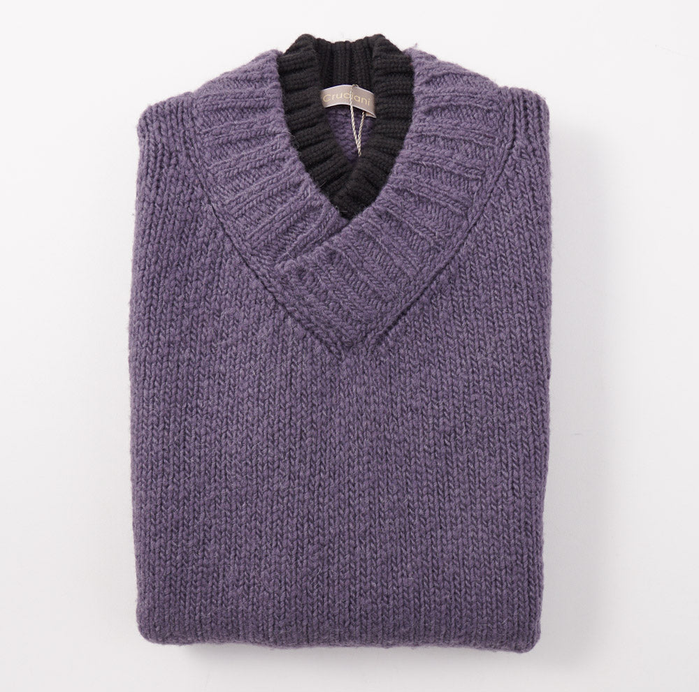 Cruciani Heather Purple Wool Sweater Vest