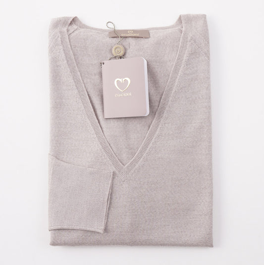 Cruciani Beige Wool-Silk-Cashmere Sweater - Top Shelf Apparel