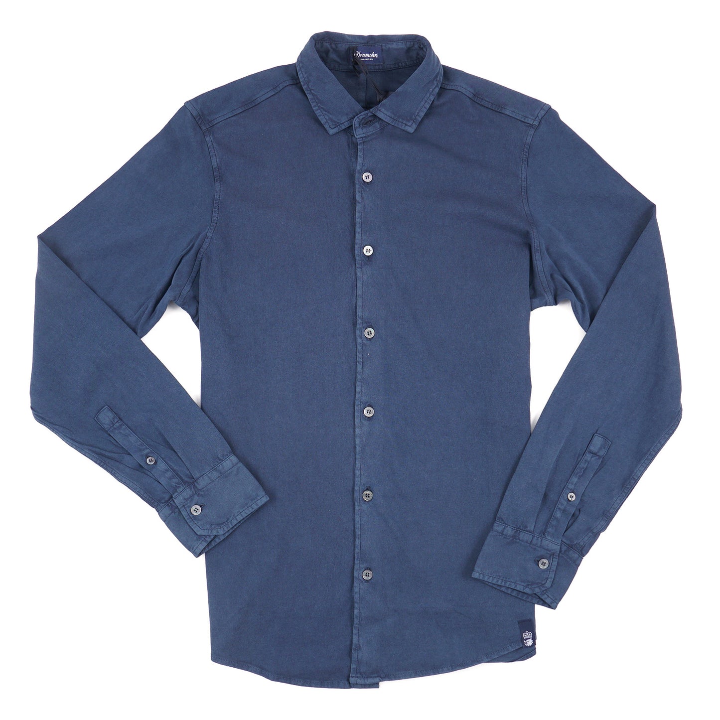 Drumohr Long Sleeve Jersey Cotton Polo Shirt - Top Shelf Apparel