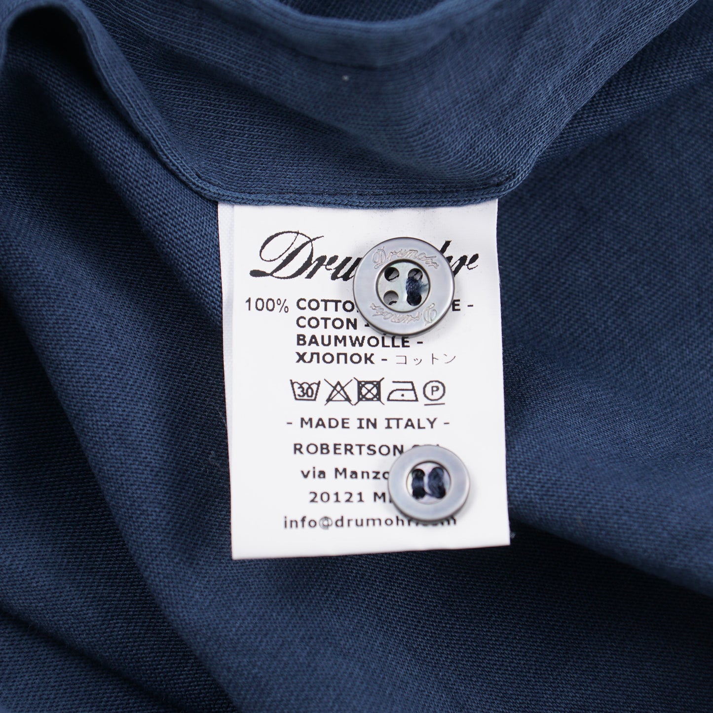 Drumohr Long Sleeve Jersey Cotton Polo Shirt - Top Shelf Apparel