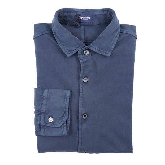 Drumohr Long Sleeve Jersey Cotton Polo Shirt - Top Shelf Apparel