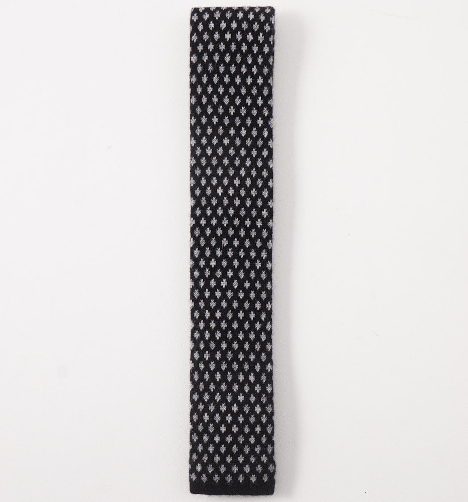 E. Marinella Black and Gray Knit Cashmere Tie - Top Shelf Apparel