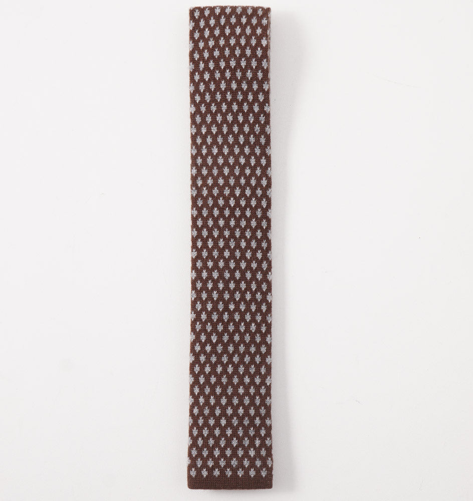 E. Marinella Brown and Gray Knit Cashmere Tie - Top Shelf Apparel