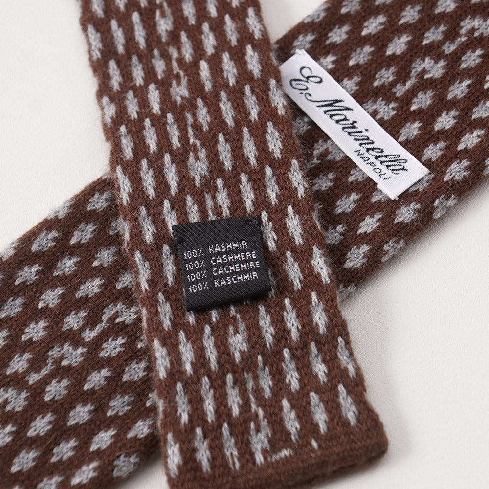 E. Marinella Brown and Gray Knit Cashmere Tie - Top Shelf Apparel