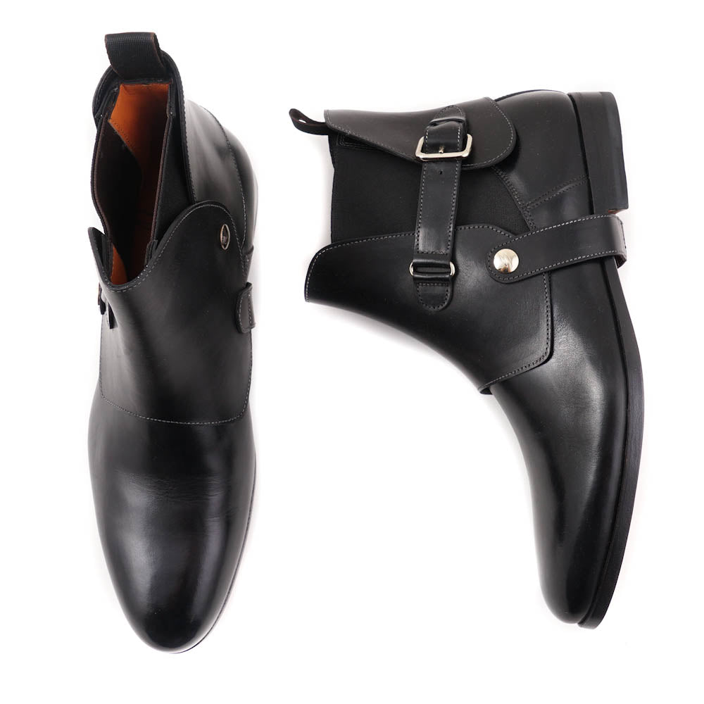 Santoni Black Ankle Boots with Buckle Detail - Top Shelf Apparel