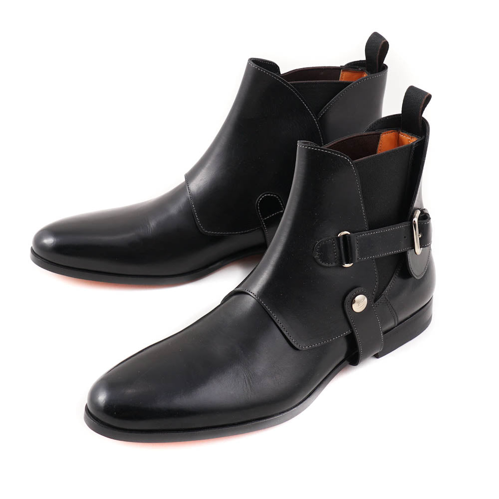 Santoni Black Ankle Boots with Buckle Detail - Top Shelf Apparel