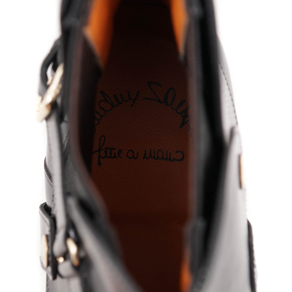 Santoni Black Ankle Boots with Buckle Detail - Top Shelf Apparel