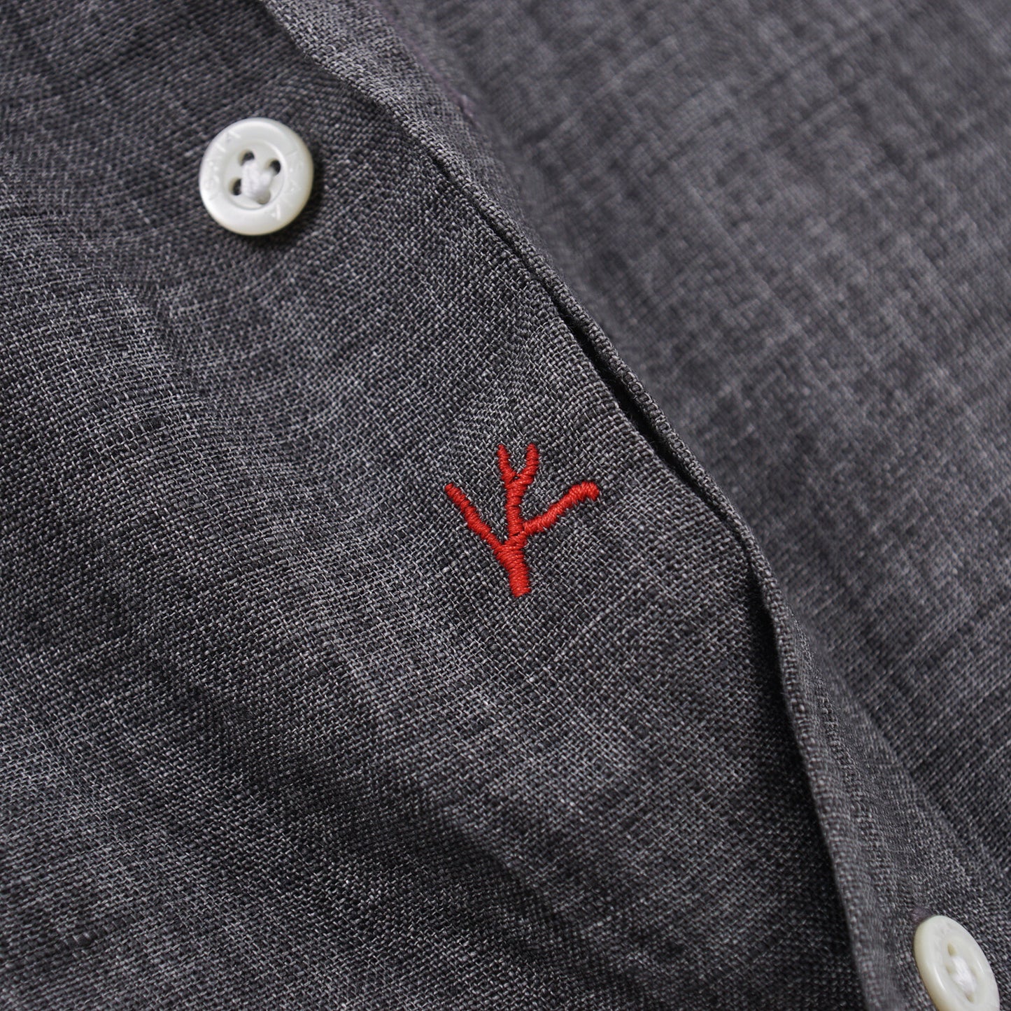 Isaia Woven Linen Shirt with Band Collar - Top Shelf Apparel