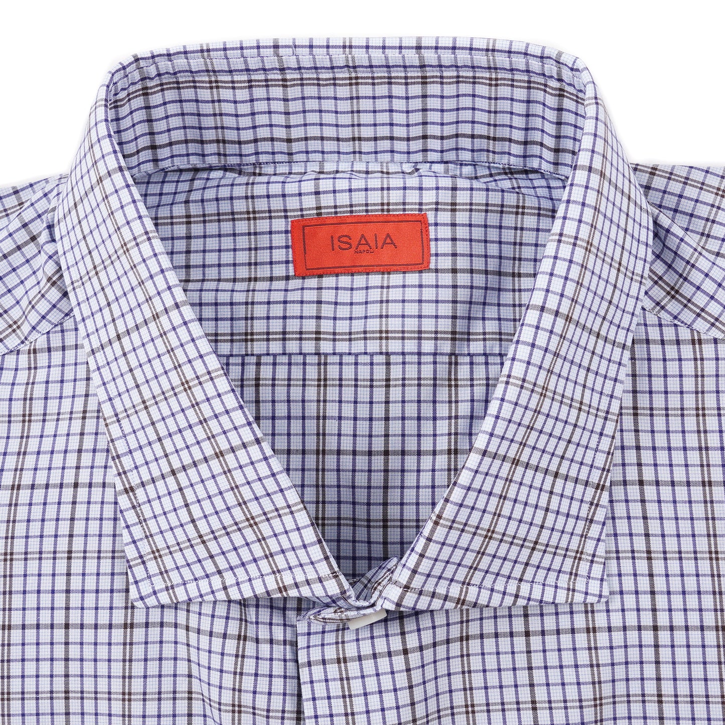 Isaia Slim-Fit Blue Check Cotton Dress Shirt - Top Shelf Apparel