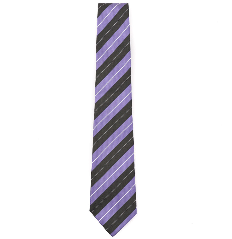 Isaia Lavender and Olive Striped Tie - Top Shelf Apparel