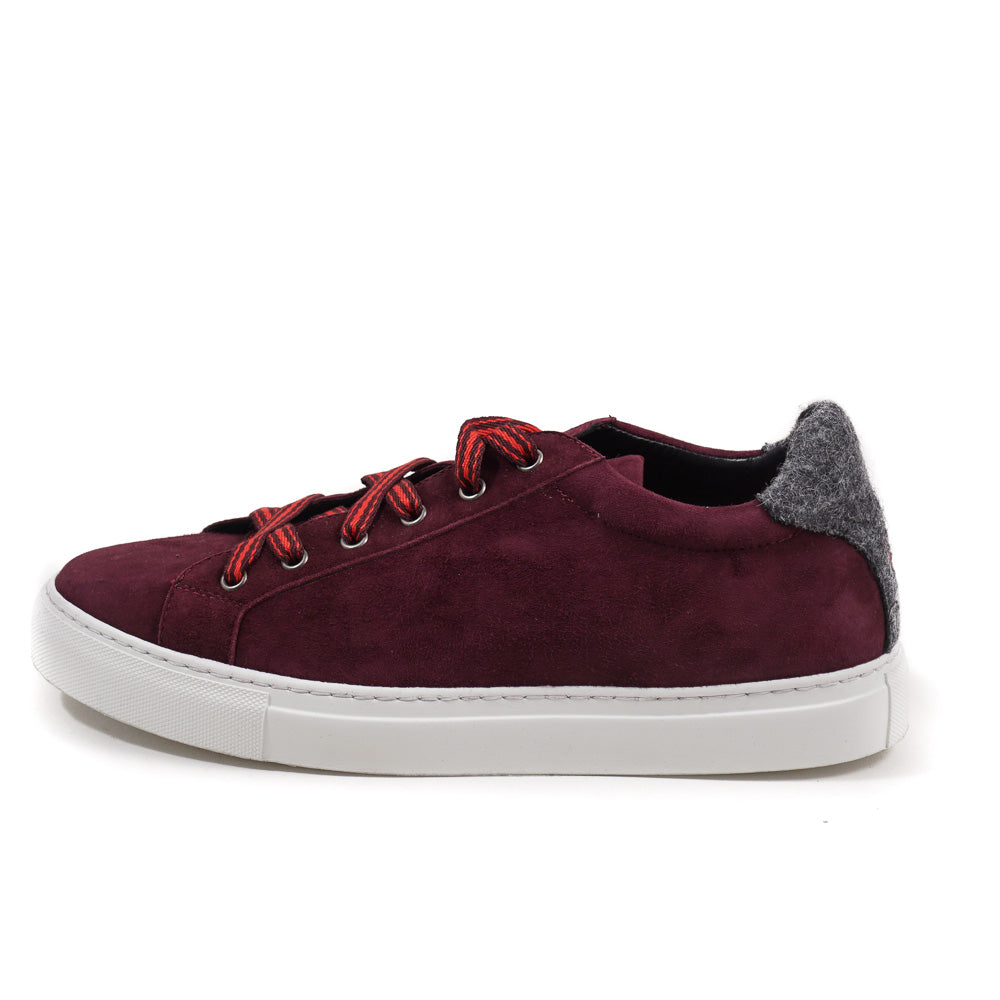Isaia Burgundy Calf Suede Sneakers - Top Shelf Apparel
