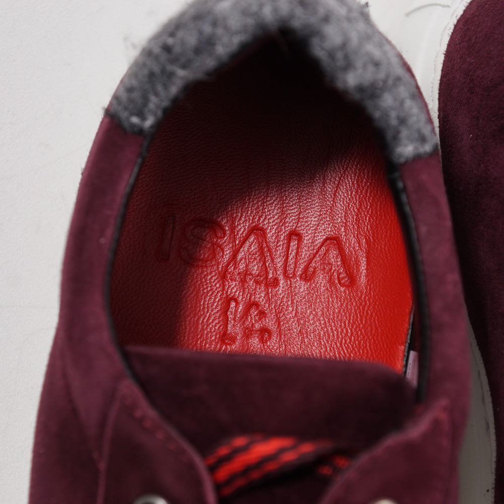 Isaia Burgundy Calf Suede Sneakers - Top Shelf Apparel
