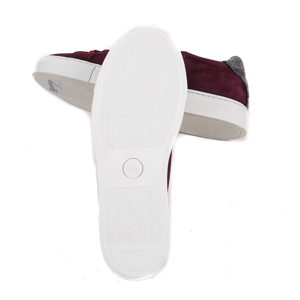 Isaia Burgundy Calf Suede Sneakers - Top Shelf Apparel