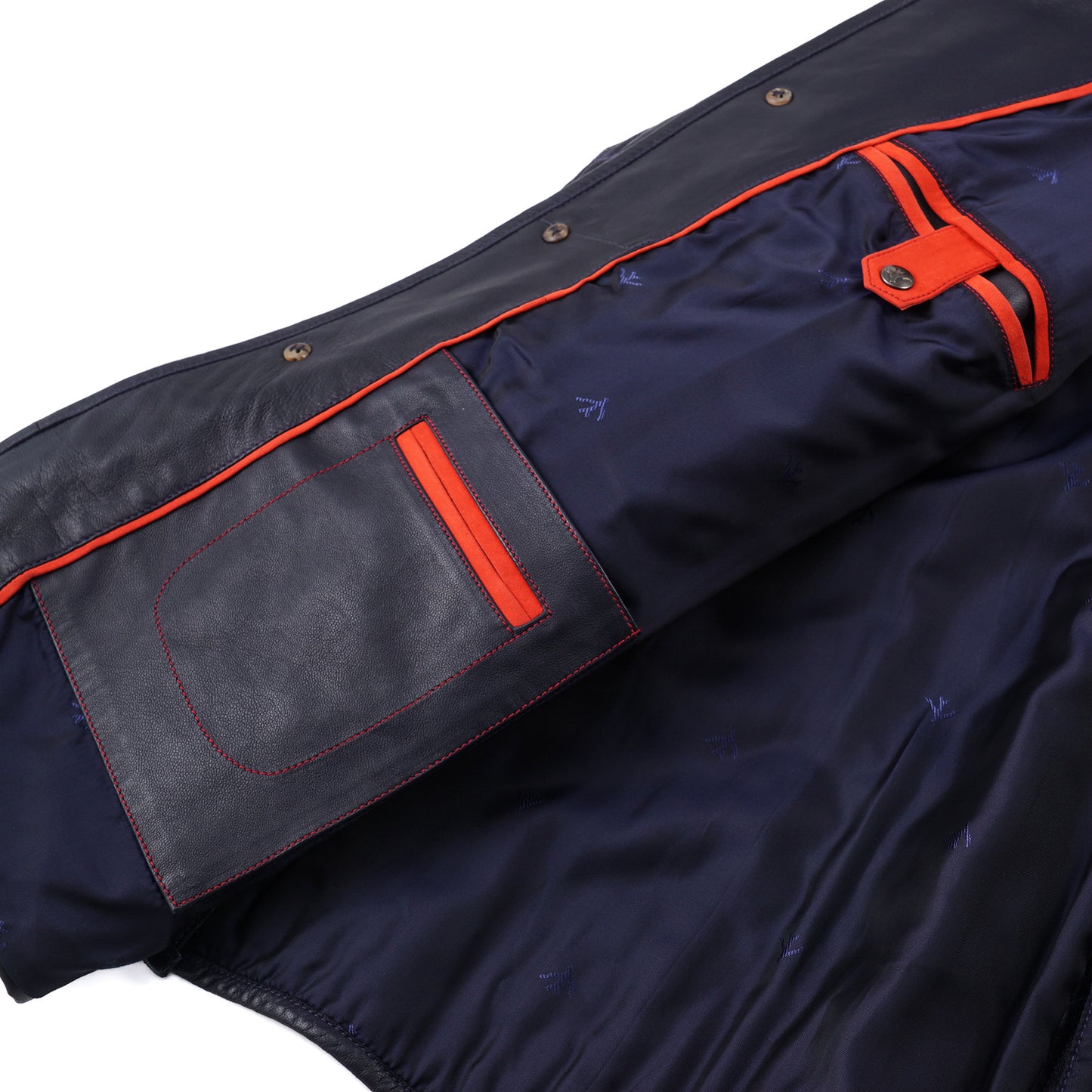 Isaia Diamond Quilted Leather Jacket in Navy - Top Shelf Apparel