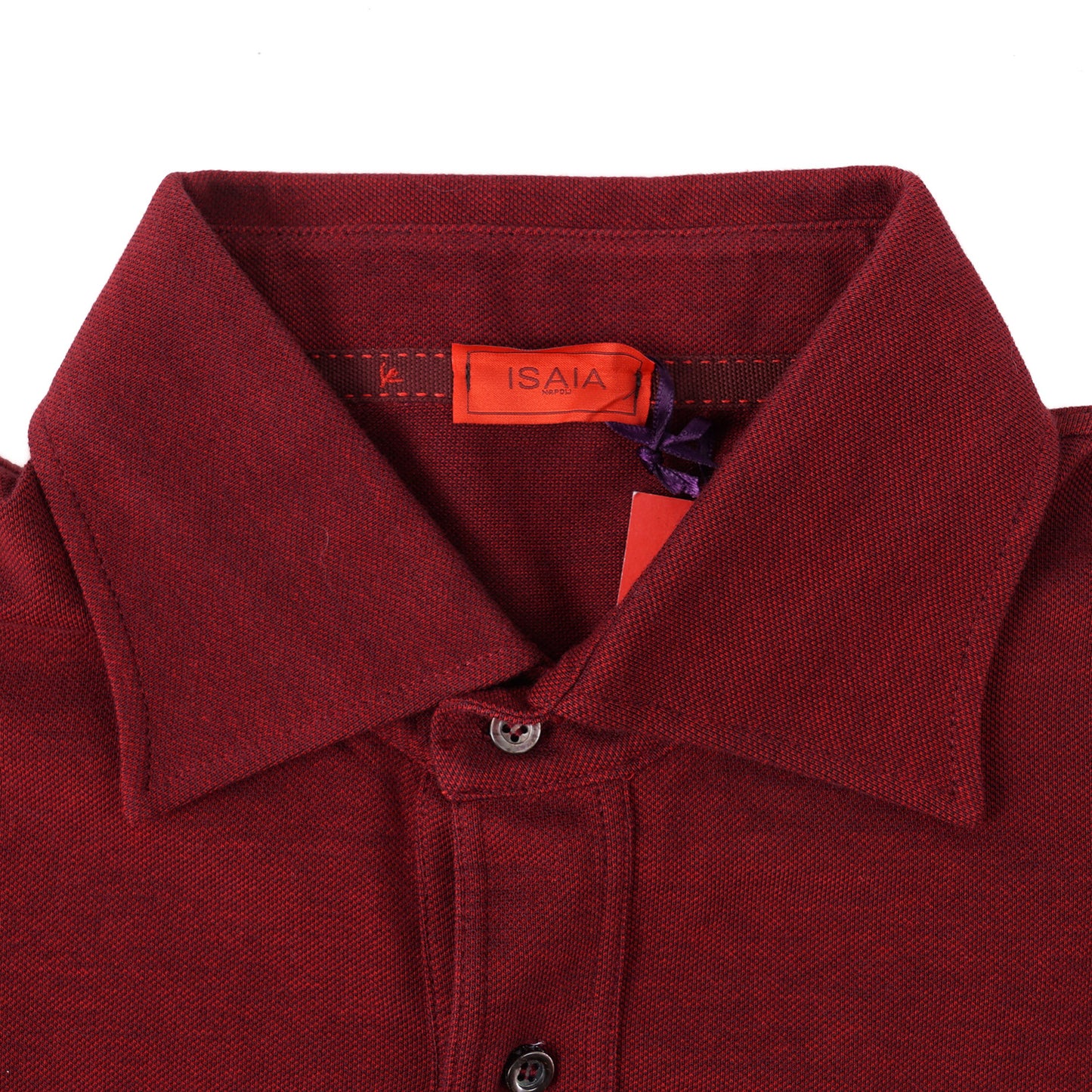 Isaia Long Sleeve Pique Cotton Polo Shirt - Top Shelf Apparel