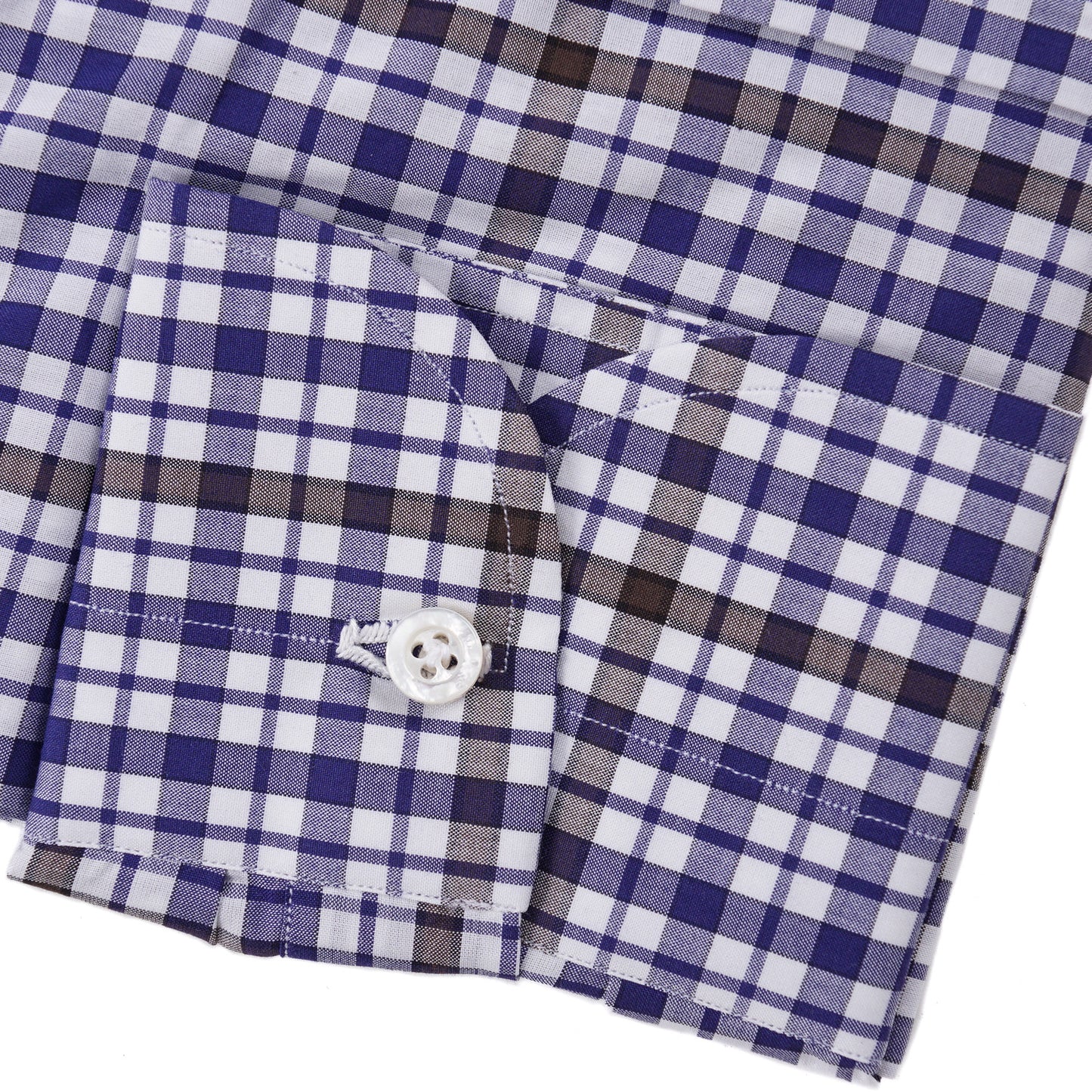 Isaia Slim-Fit Layered Check Cotton Dress Shirt - Top Shelf Apparel