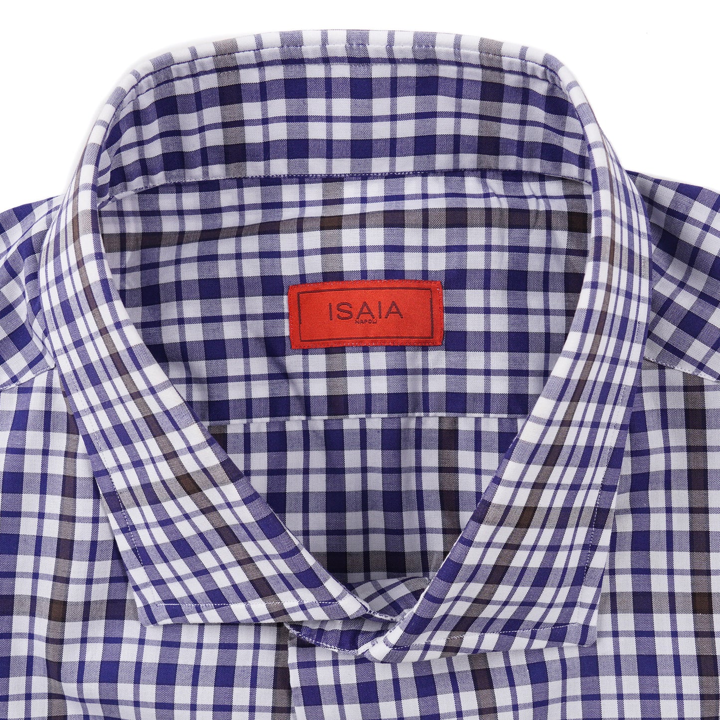 Isaia Slim-Fit Layered Check Cotton Dress Shirt - Top Shelf Apparel