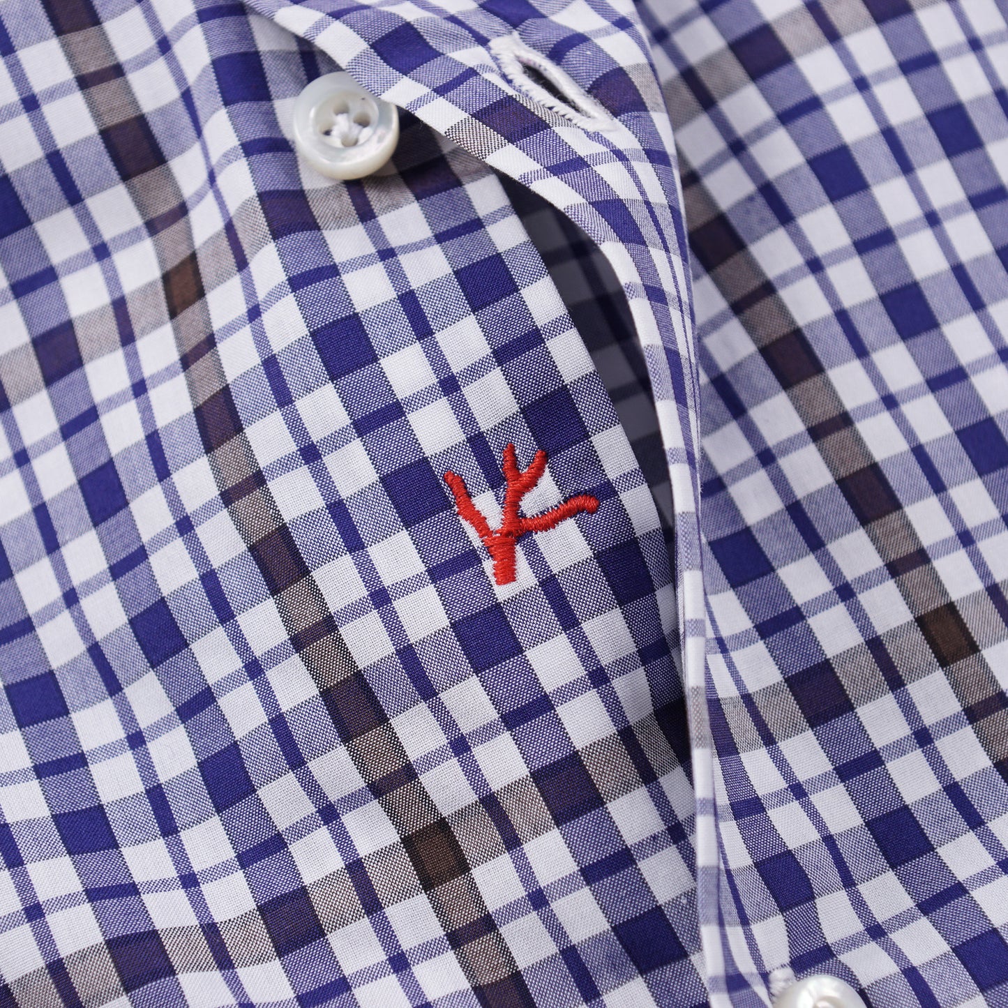 Isaia Slim-Fit Layered Check Cotton Dress Shirt - Top Shelf Apparel